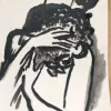 "Vrouw met bos bloemen" 