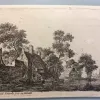 "Man in een roeiboot bij huis aan het water"