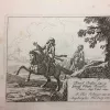 "Ruiters te paard in Italiaans landschap" komplete set van 8 etsen 