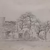 Landschap met boerderij en bomen