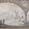 Italiaans landschap met Romeinse ruines