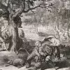 Telemachus in Egypte in gevecht met een leeuw