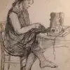 "Lotje aan de naaimachine"